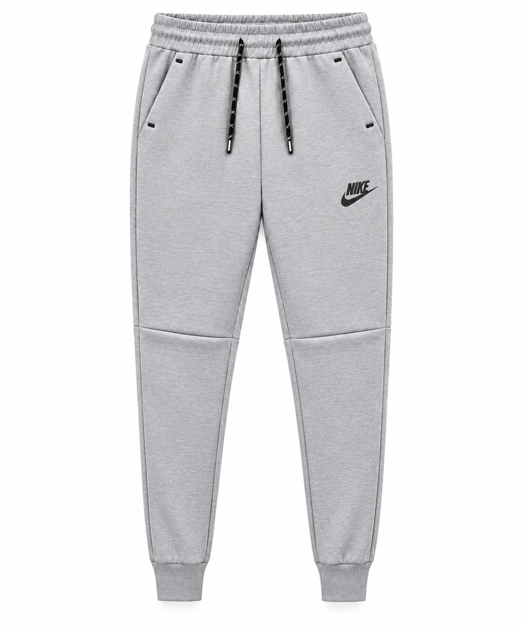 Tech Fleece Avrupa Kalıp Kapüşonlu Gri-Siyah Double Face Eşofman Takımı