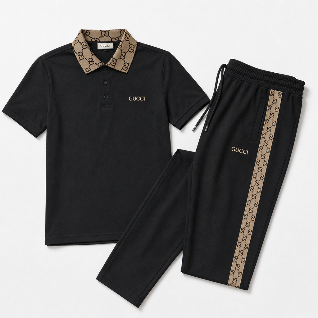 Regular Fit Polo Yaka Siyah Eşofman Takımı