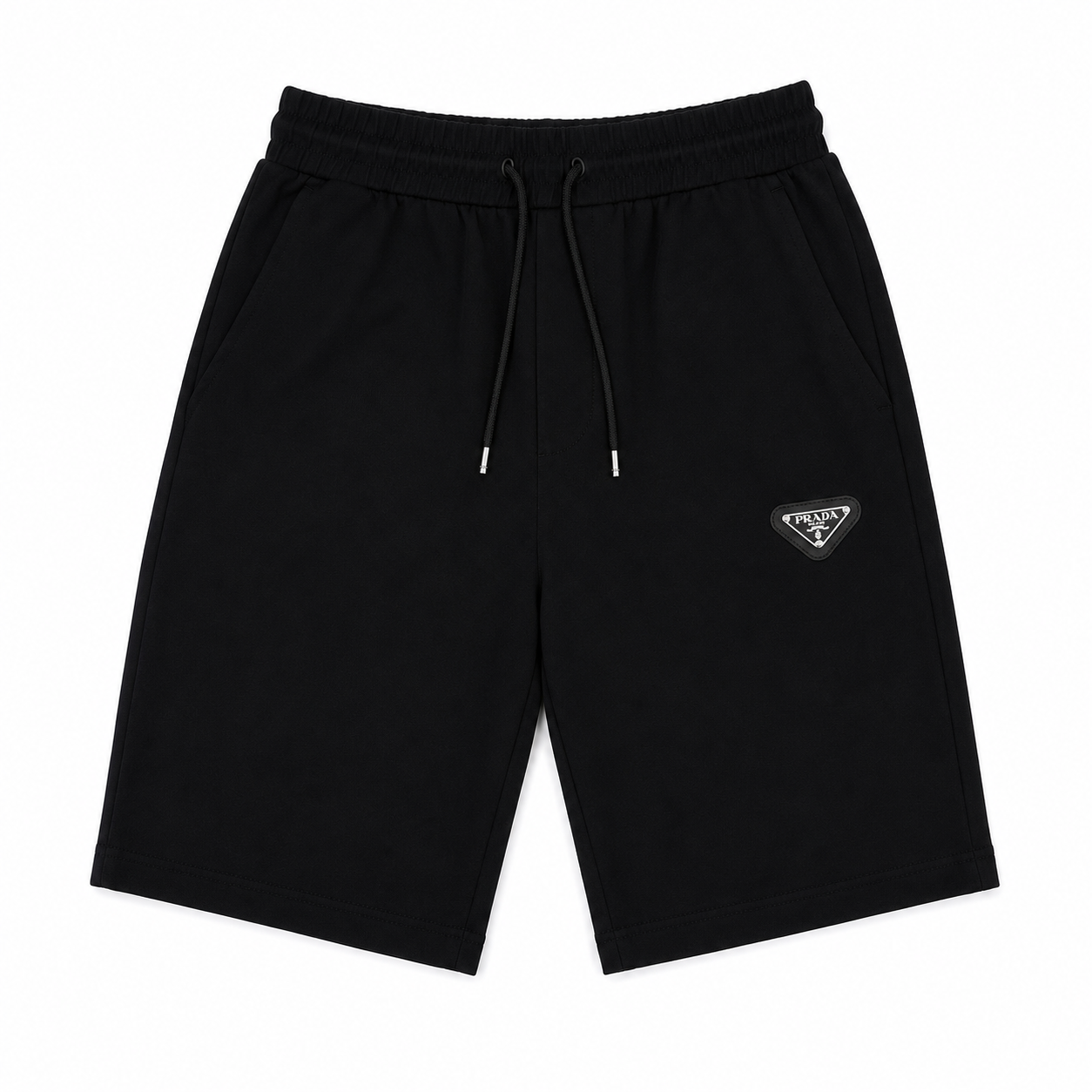 Regular Fit Fermuarlı Polo Yaka Siyah Şort Takımı