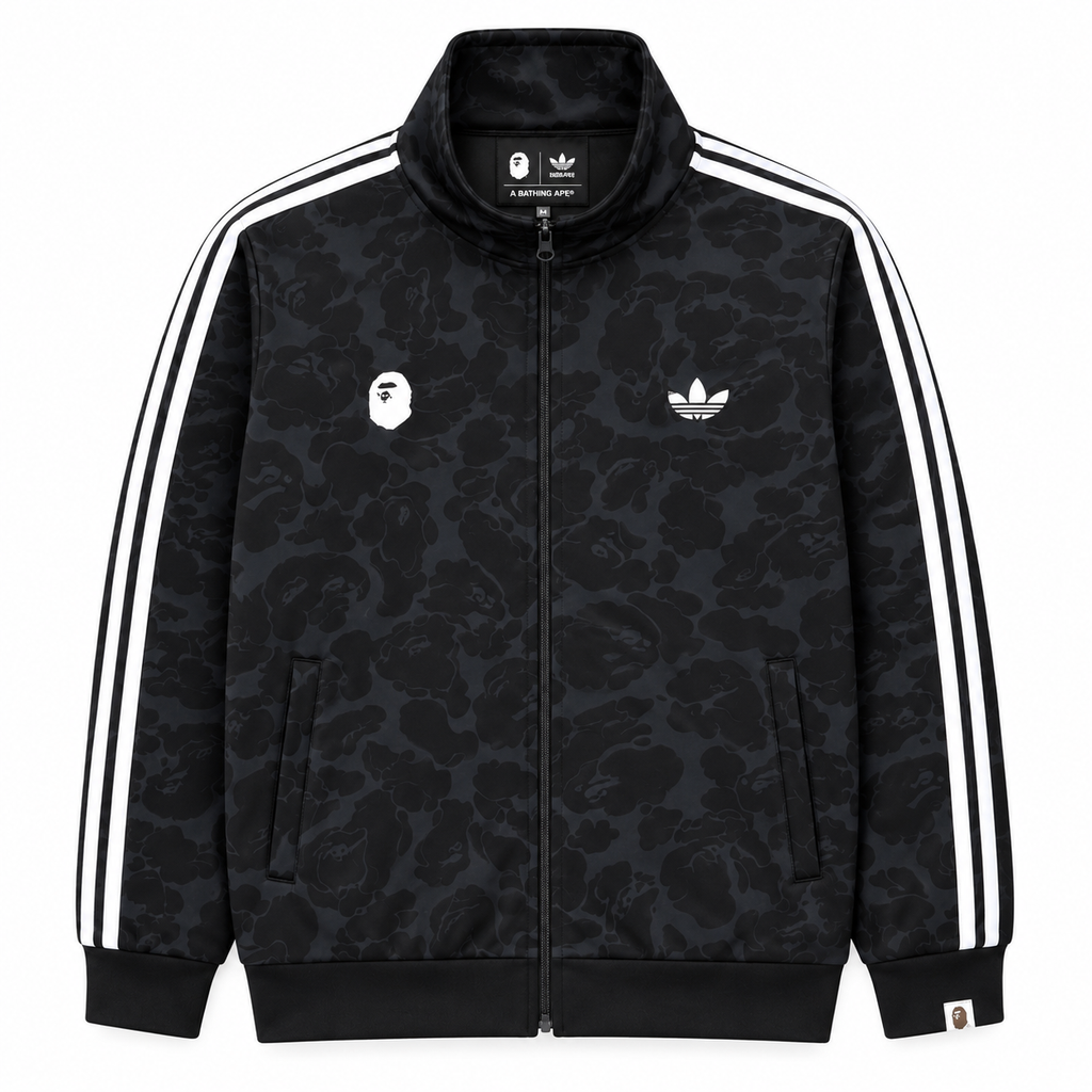 BAPE Avrupa Kalıp Kamuflaj Desenli Siyah-Beyaz Double Face Eşofman Takımı