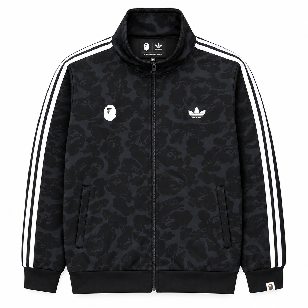 BAPE Avrupa Kalıp Kamuflaj Desenli Siyah-Beyaz Double Face Eşofman Takımı