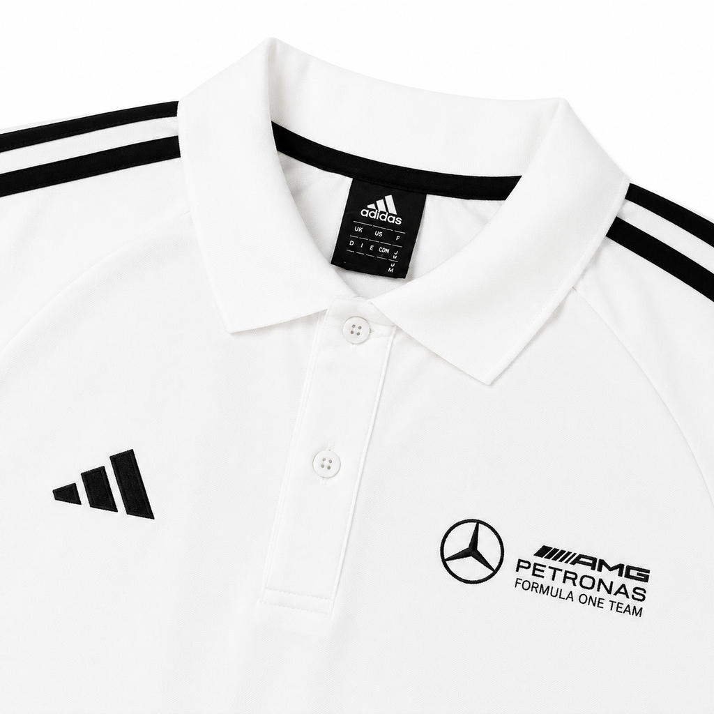 Mercedes-AMG Petronas Regular Fit Polo Yaka Beyaz Şort Takımı