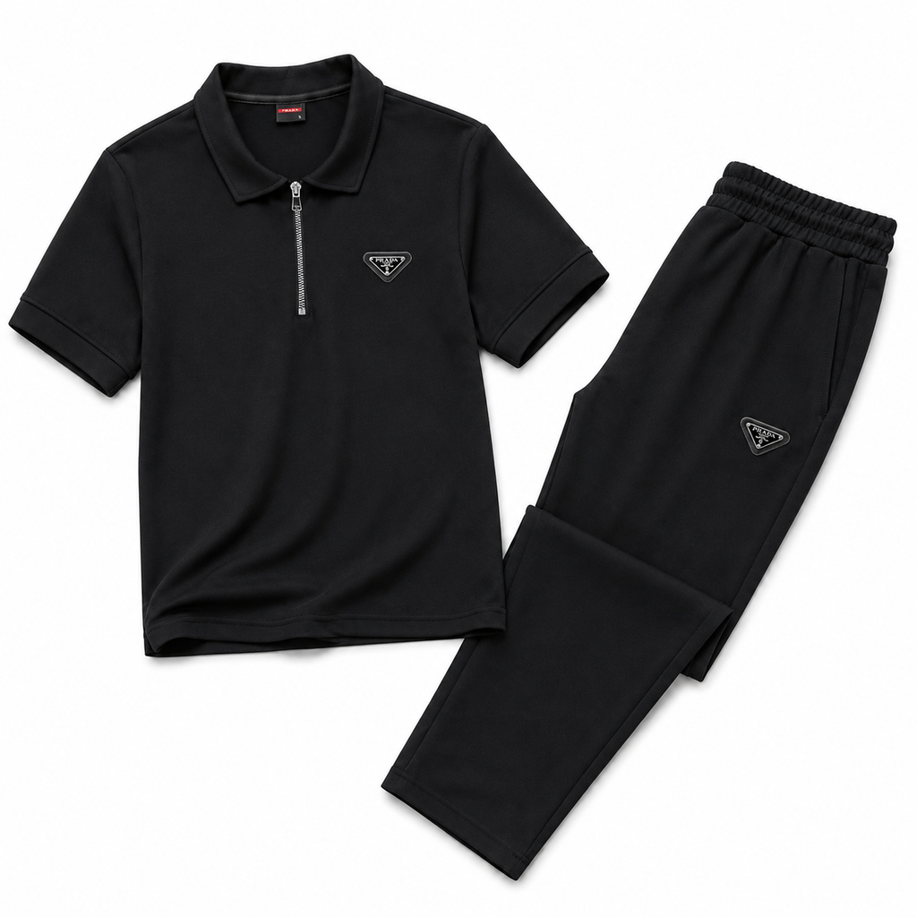 Regular Fit Polo Yaka Siyah Eşofman Takımı