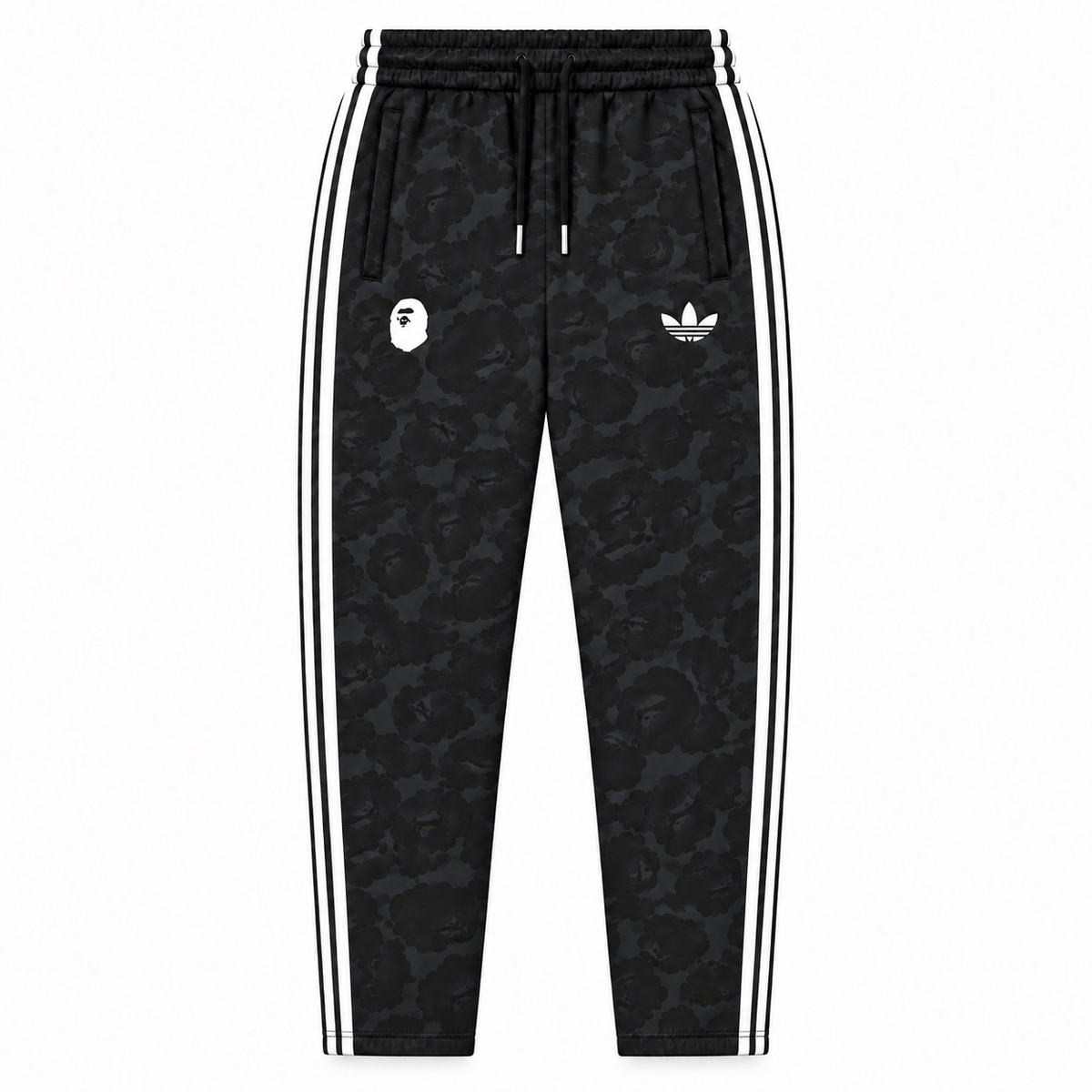 BAPE Avrupa Kalıp Kamuflaj Desenli Siyah-Beyaz Double Face Eşofman Takımı