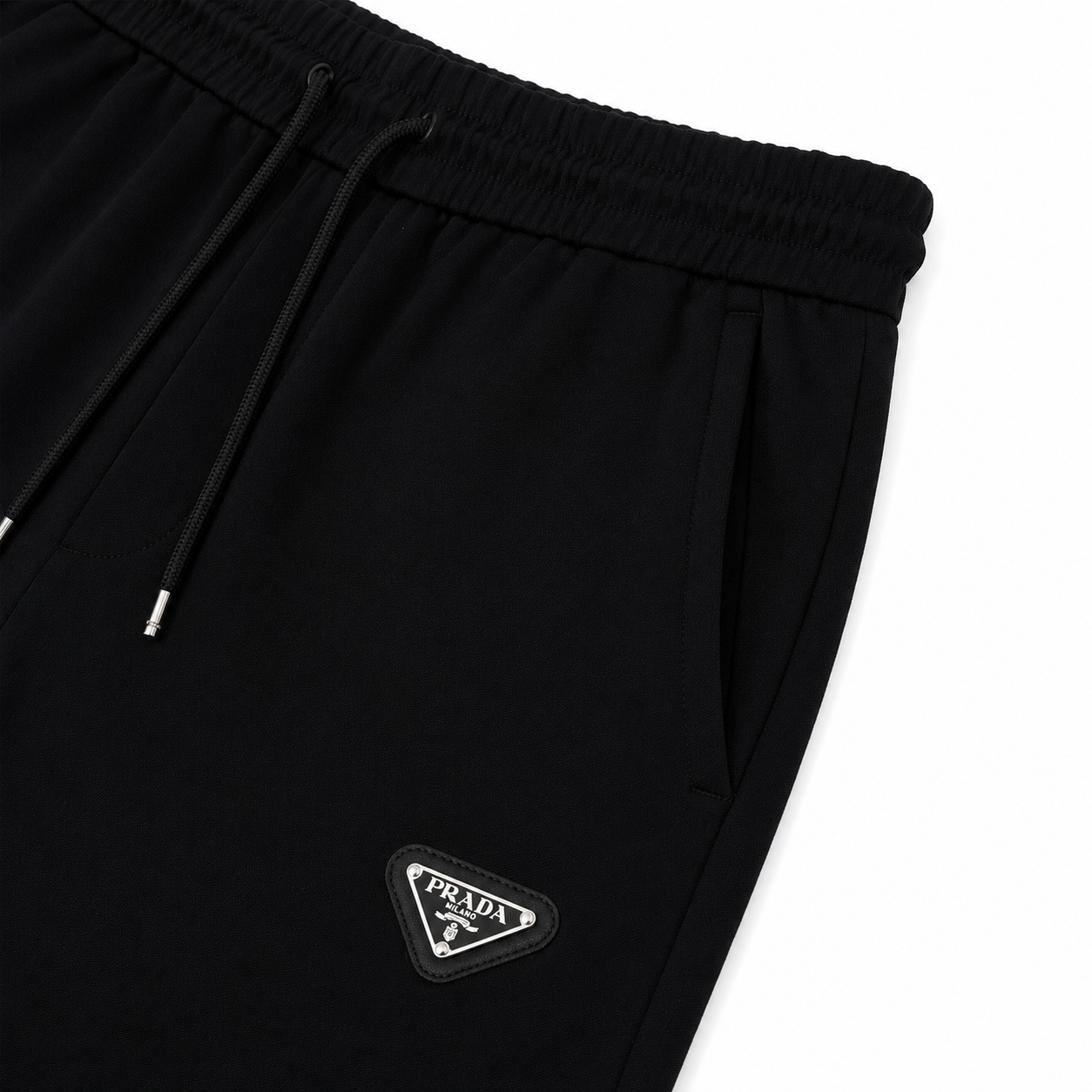 Regular Fit Fermuarlı Polo Yaka Siyah Şort Takımı