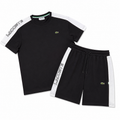 Regular Fit Logo Detaylı Siyah Şort Takımı