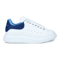 Logolu Hakiki Deri Sneaker Beyaz&Mavi