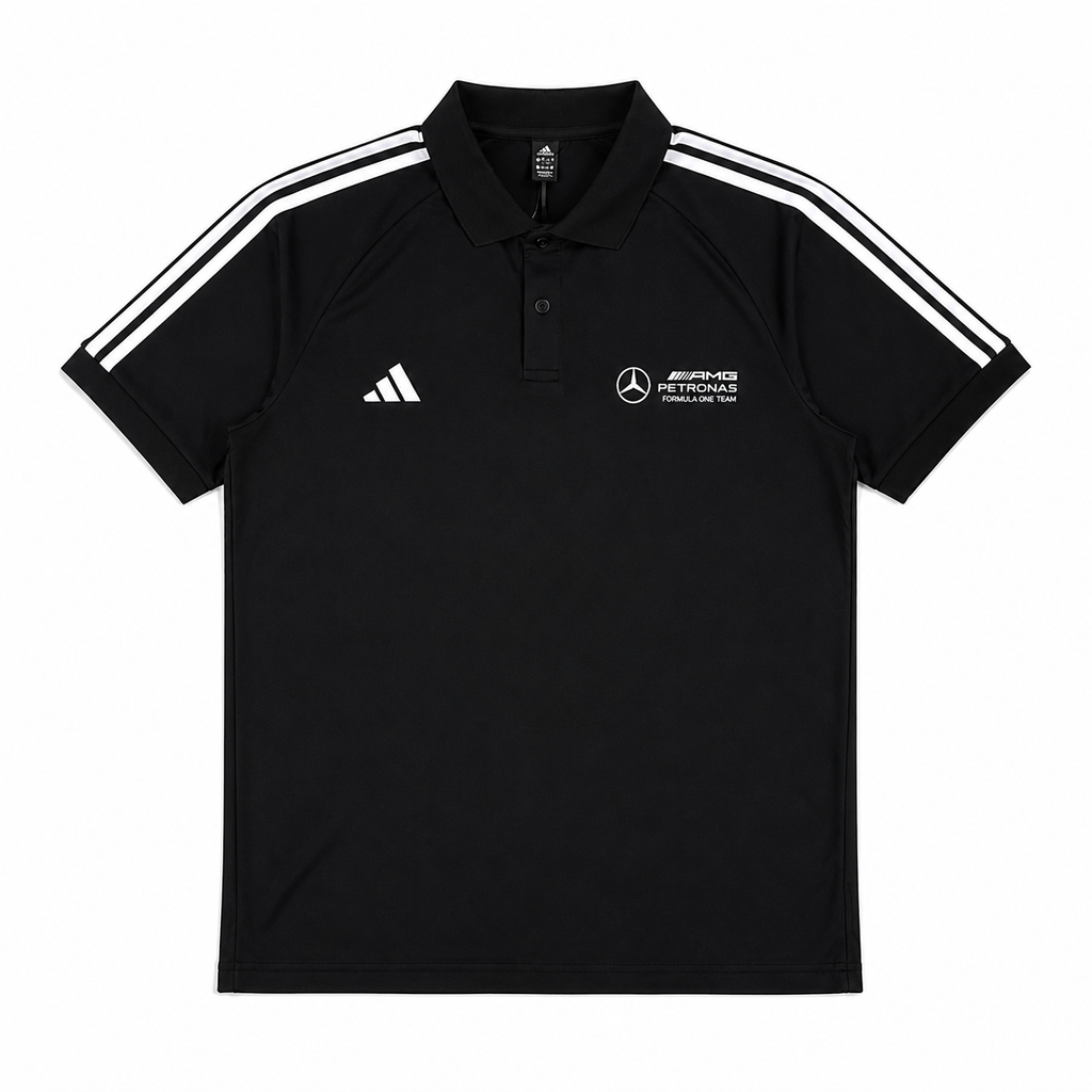 Mercedes-AMG Petronas Regular Fit Polo Yaka Siyah Şort Takımı