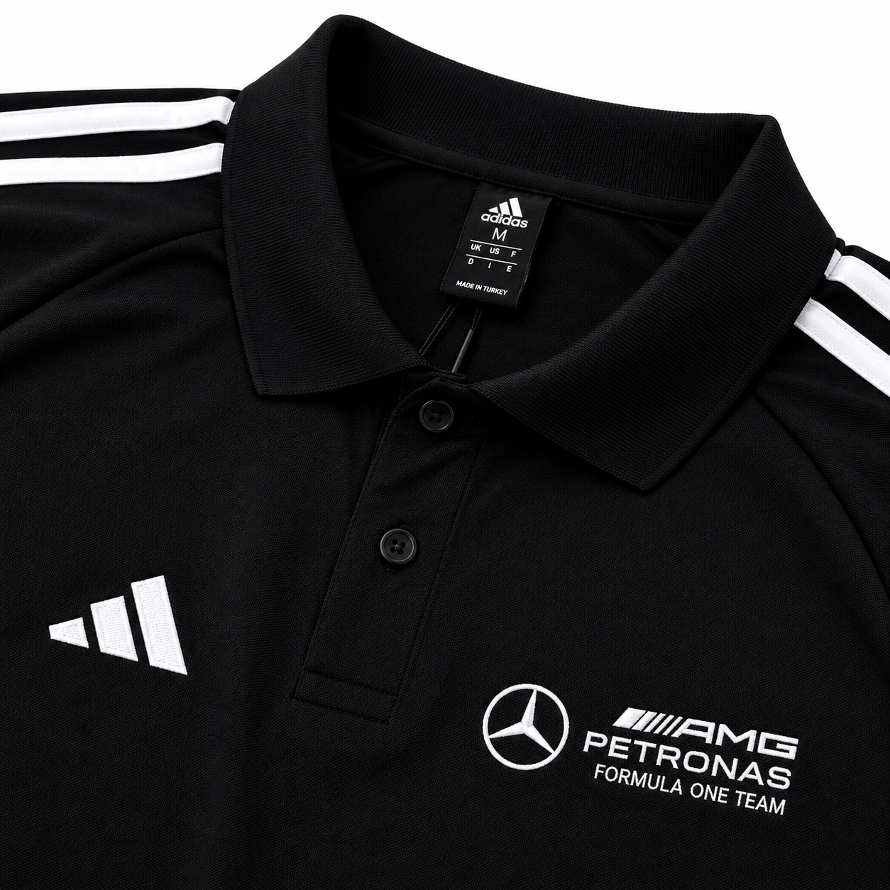 Mercedes-AMG Petronas Regular Fit Polo Yaka Siyah Şort Takımı