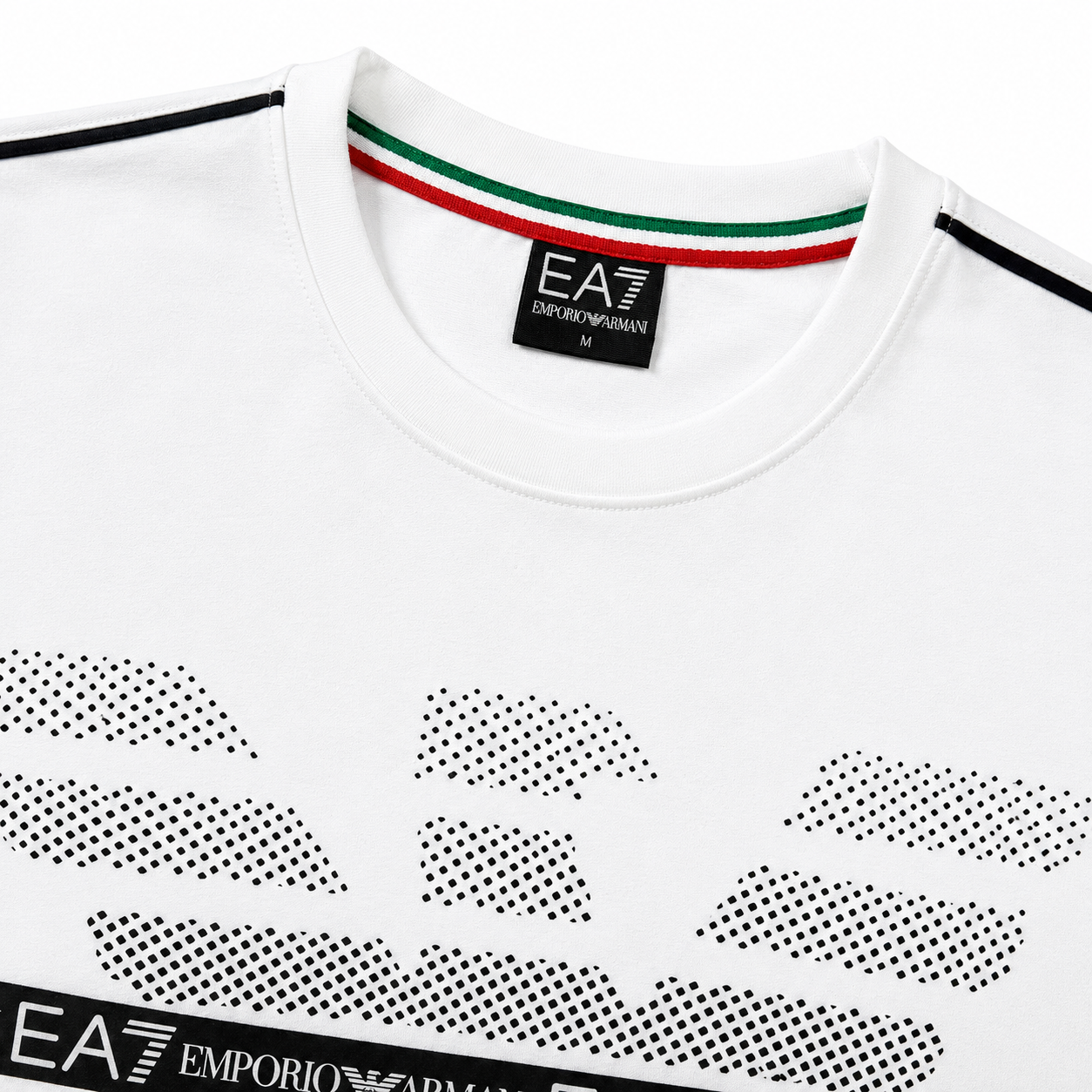 EA7 Regular Fit Logo Baskılı Beyaz Şort Takımı
