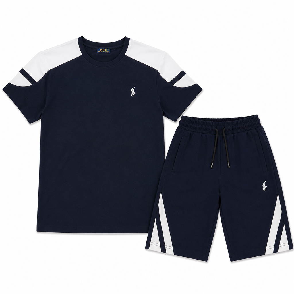Polo Ralph Lauren Lacivert/Beyaz Erkek Şortlu Takım