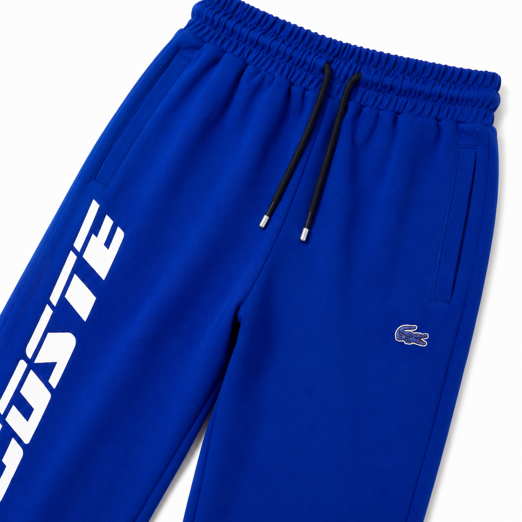 Regular Fit Bisiklet Yaka Baskılı Saks Mavi Eşofman Takımı