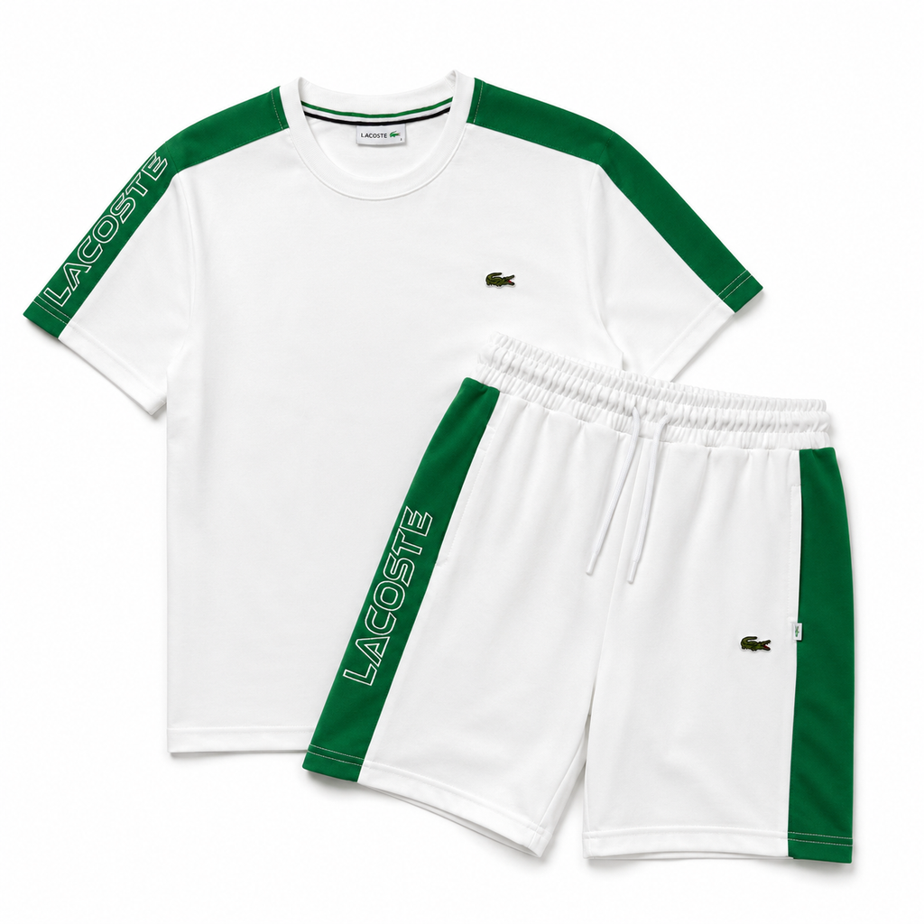 Regular Fit Logo Detaylı Beyaz Şort Takımı