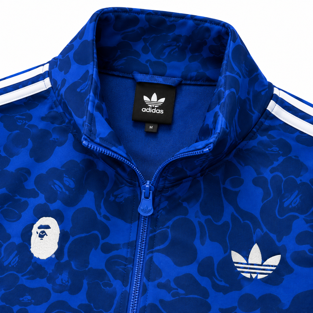BAPE Avrupa Kalıp Kamuflaj Desenli Mavi Double Face Eşofman Takımı