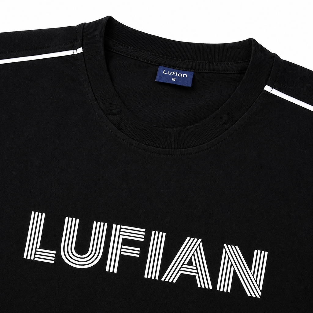 Regular Fit Logo Baskılı Siyah Şort Takımı