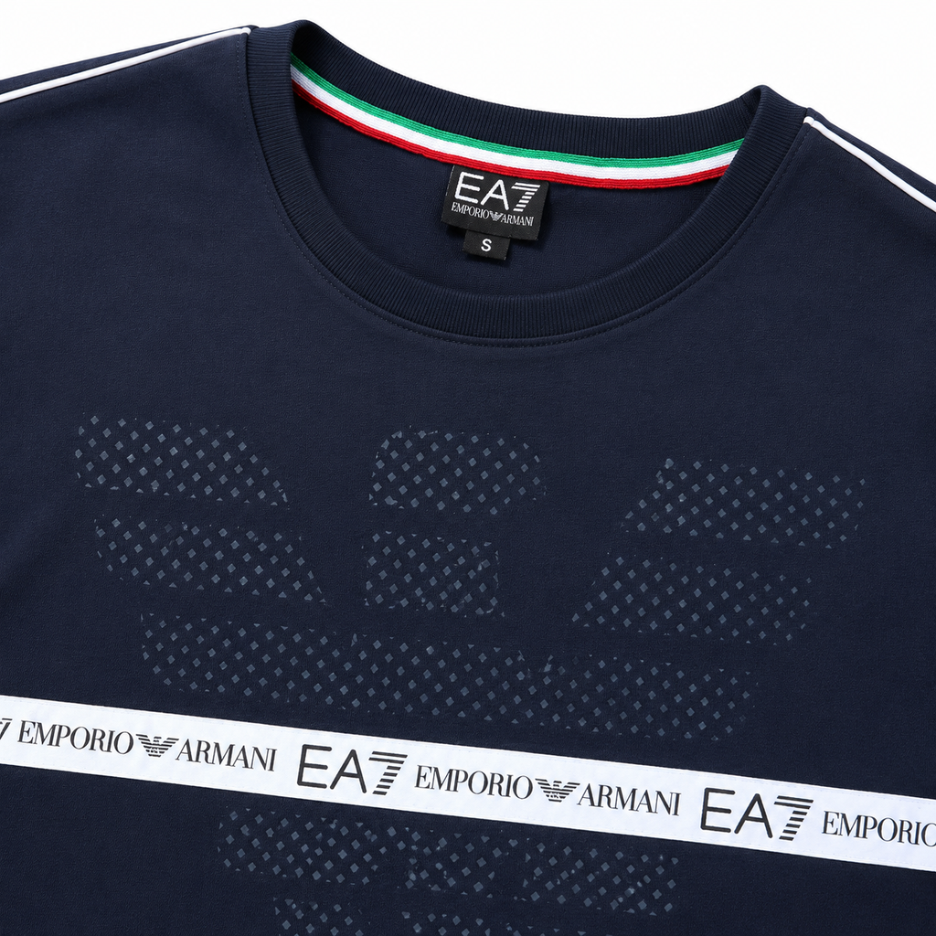 EA7 Regular Fit Logo Baskılı Lacivert Şort Takımı (Kopya)