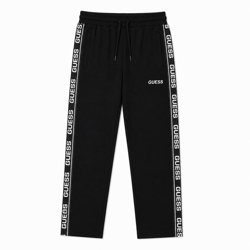 Regular Fit Şerit Detaylı Siyah Eşofman Takımı