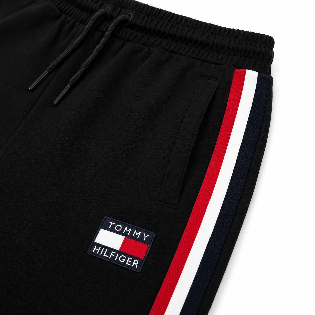 Regular Fit Şerit Detaylı Siyah Şort Takımı