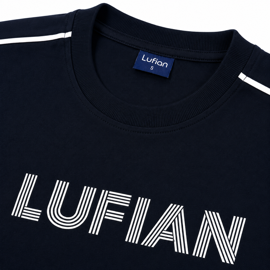 Regular Fit Logo Baskılı Lacivert Şort Takımı