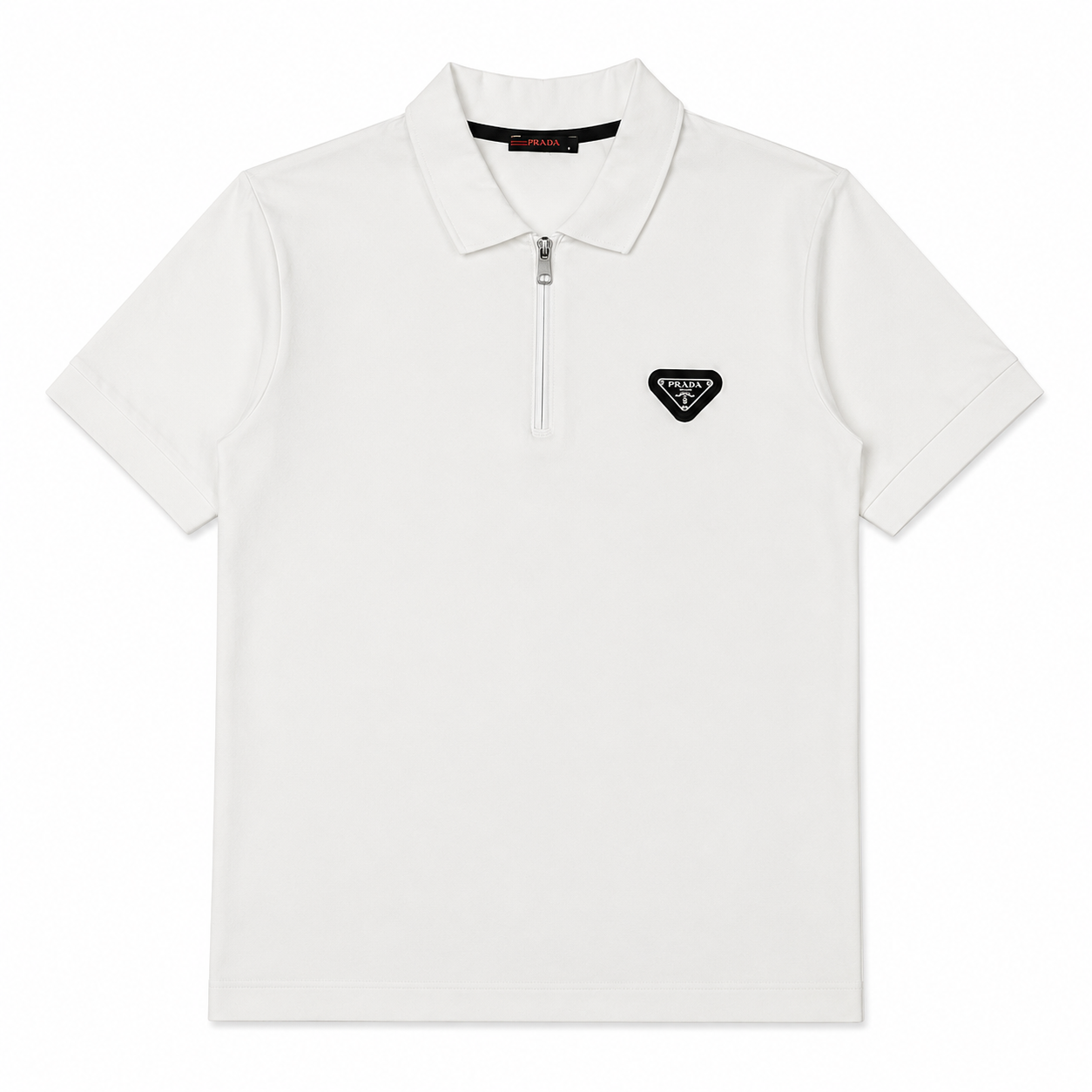 Regular Fit Fermuarlı Polo Yaka Beyaz Şort Takımı
