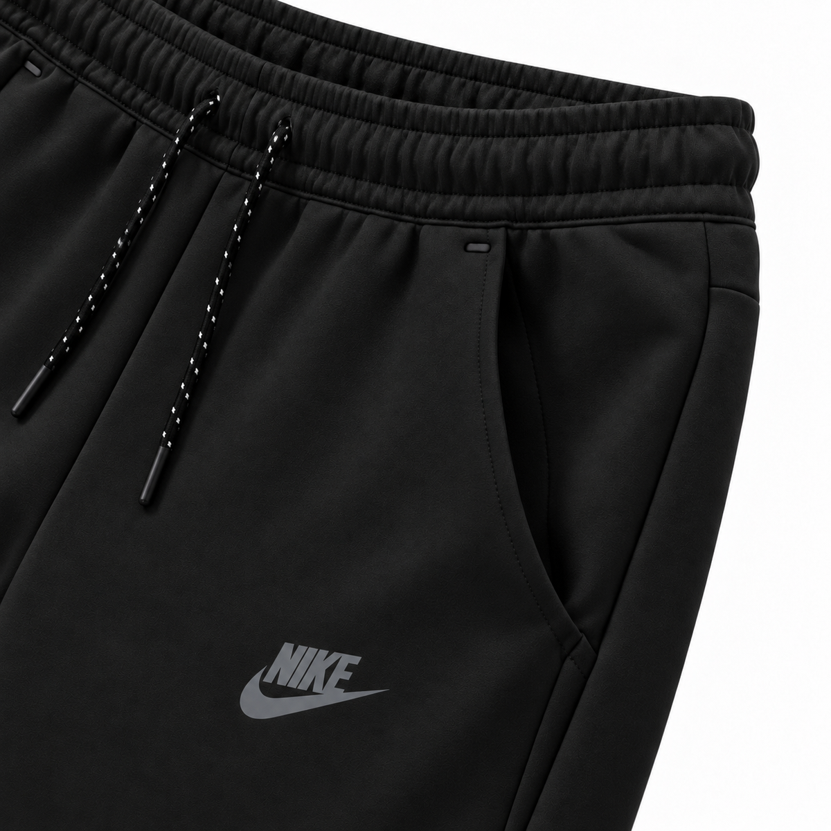 Tech Fleece Avrupa Kalıp Kapüşonlu Siyah Double Face Eşofman Takımı