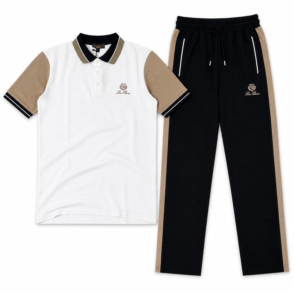 Regular Fit Polo Yaka Beyaz Eşofman Takımı