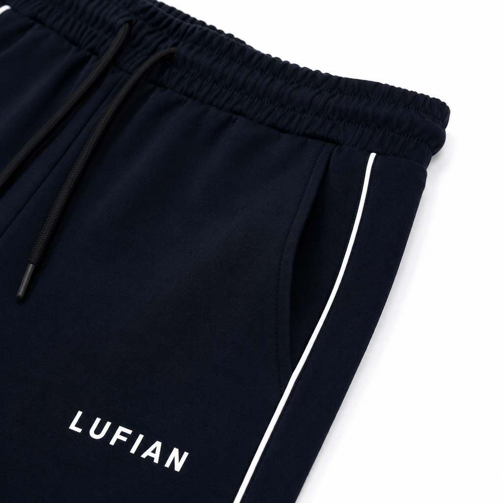 Regular Fit Logo Baskılı Lacivert Şort Takımı