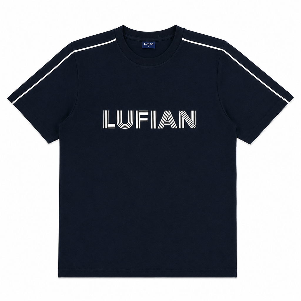 Regular Fit Logo Baskılı Lacivert Şort Takımı