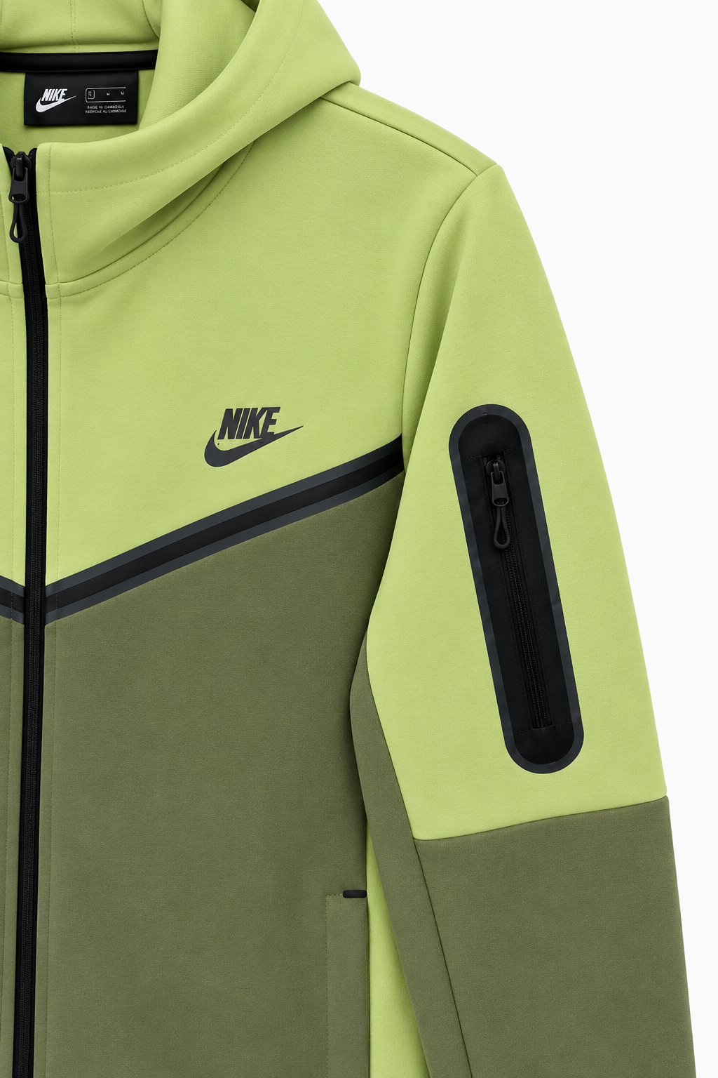 Tech Fleece Avrupa Kalıp Kapüşonlu Yeşil-Haki Double Face Eşofman Takımı