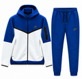 Tech Fleece Avrupa Kalıp Kapüşonlu Mavi-Beyaz Double Face Eşofman Takımı