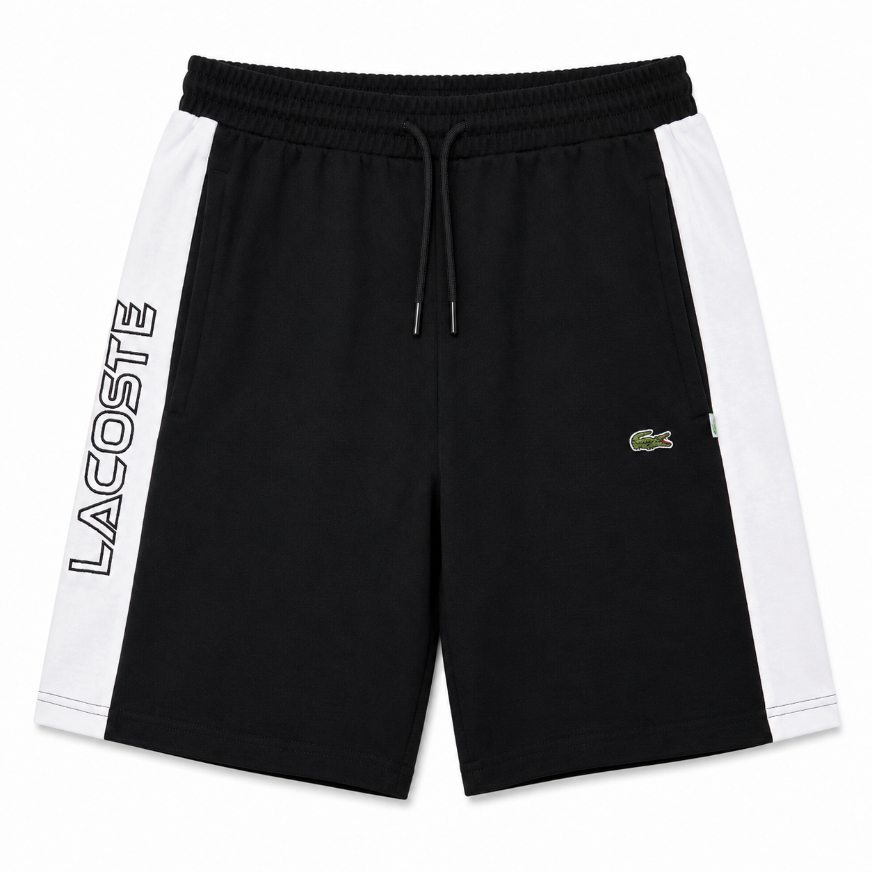 Regular Fit Logo Detaylı Siyah Şort Takımı