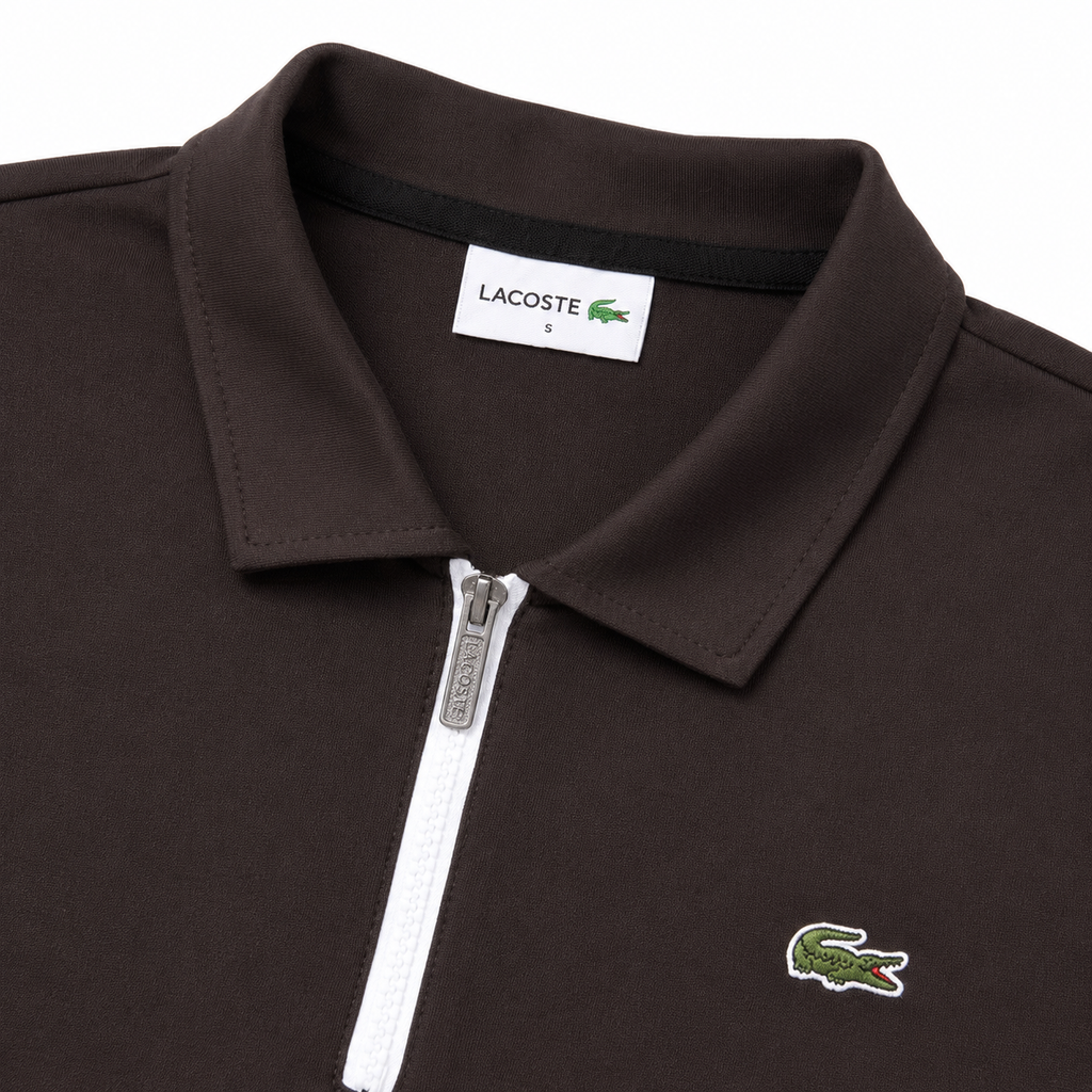 Regular Fit Fermuarlı Polo Yaka Kahverengi Eşofman Takımı