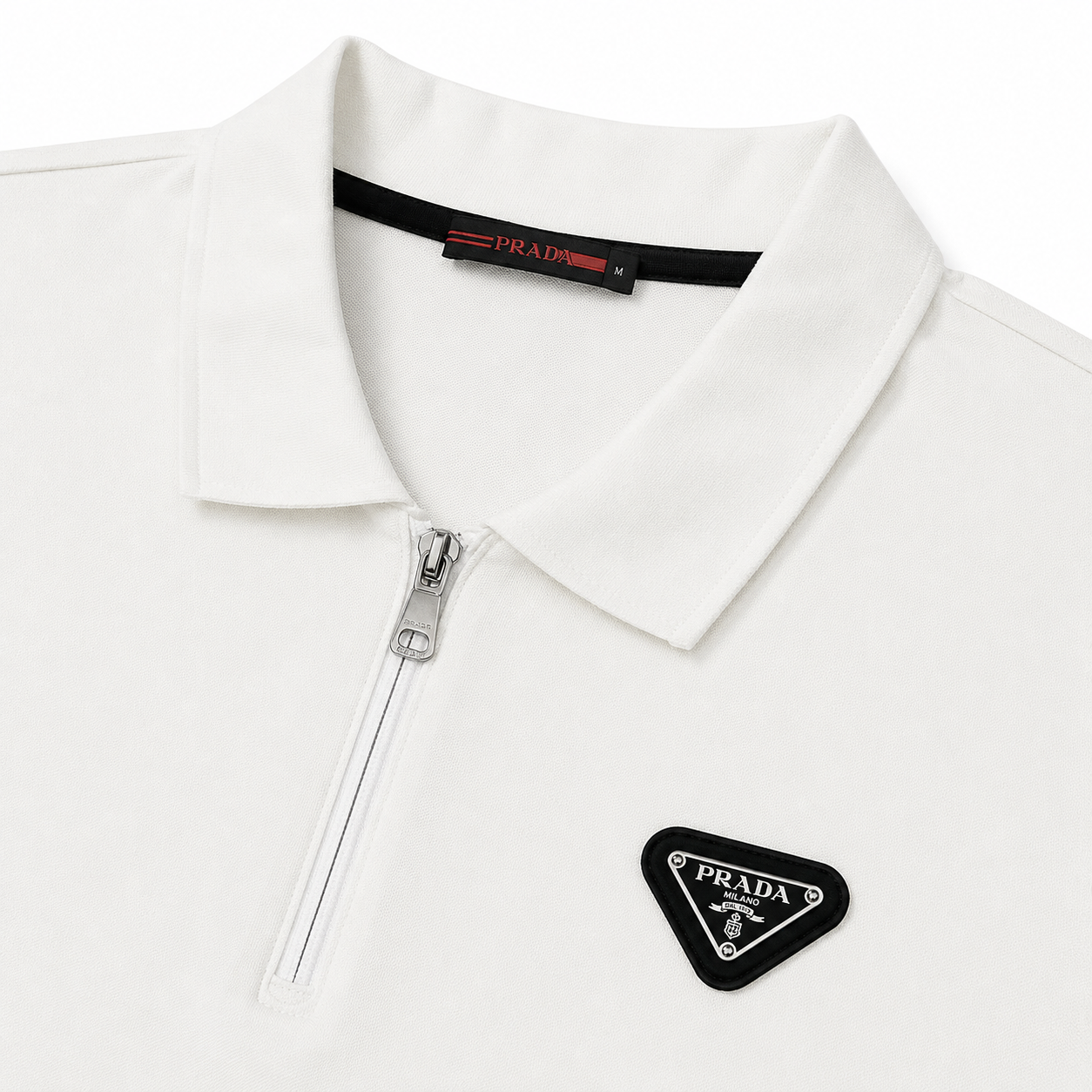 Regular Fit Fermuarlı Polo Yaka Beyaz Şort Takımı