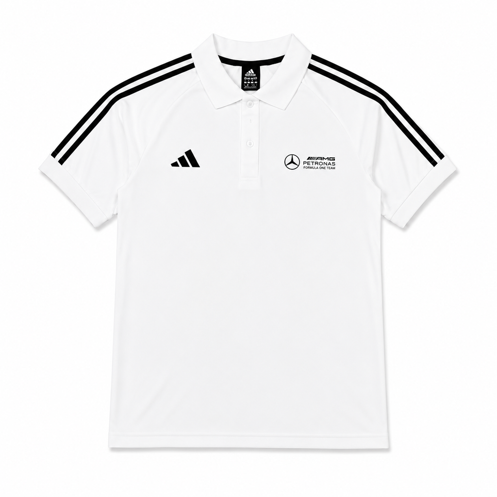 Mercedes-AMG Petronas Regular Fit Polo Yaka Beyaz Şort Takımı
