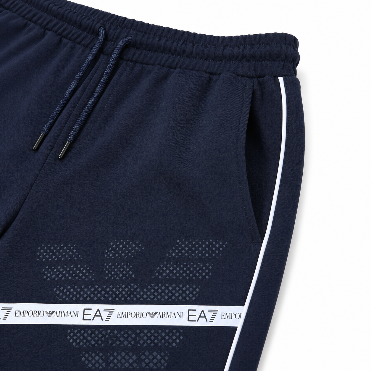 EA7 Regular Fit Logo Baskılı Lacivert Şort Takımı (Kopya)