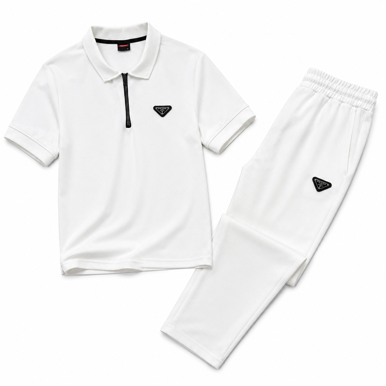 Regular Fit Polo Yaka Beyaz Eşofman Takımı