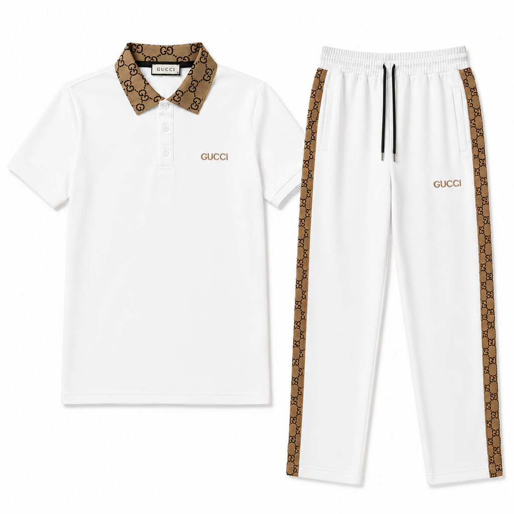Regular Fit Polo Yaka Beyaz Eşofman Takımı